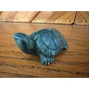 Hand Carved Green Stone Turtle Figurine